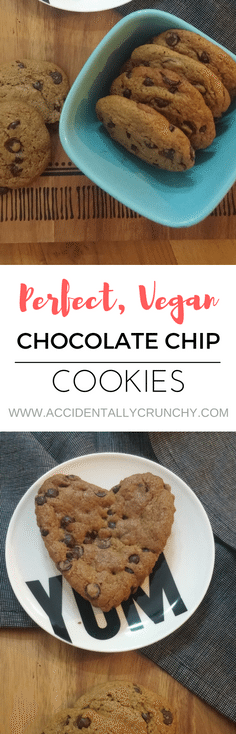 vegan chocolate chip cookie recipe from accidentallycrunchy.com
